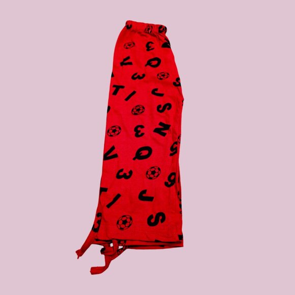 Pepco Full length Soft Cotton Ankle tie Pants Red with Black Alphabets NWOT - Picture 4 of 5